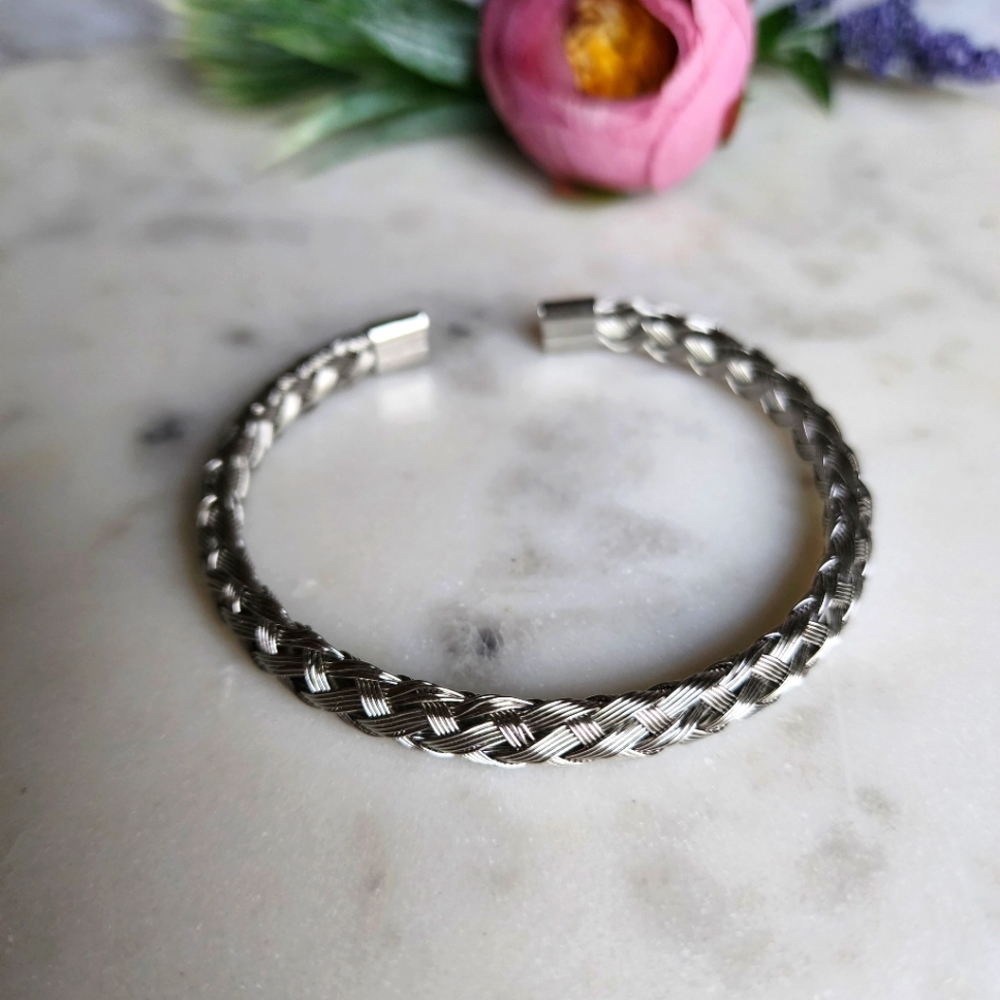 Open Cuff Adjustable Bracelet Stainless Steel for Men & Women